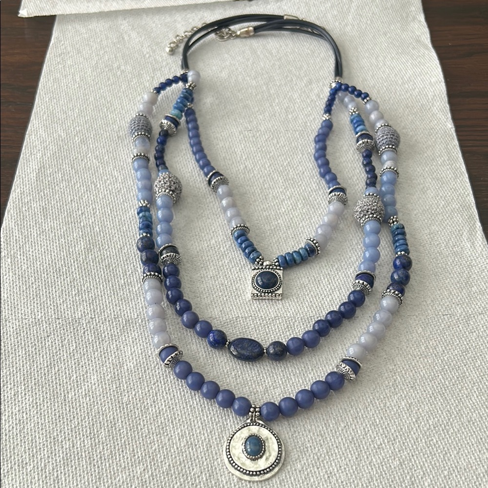 Chico's Blue and Silver Multi-Strand Necklace